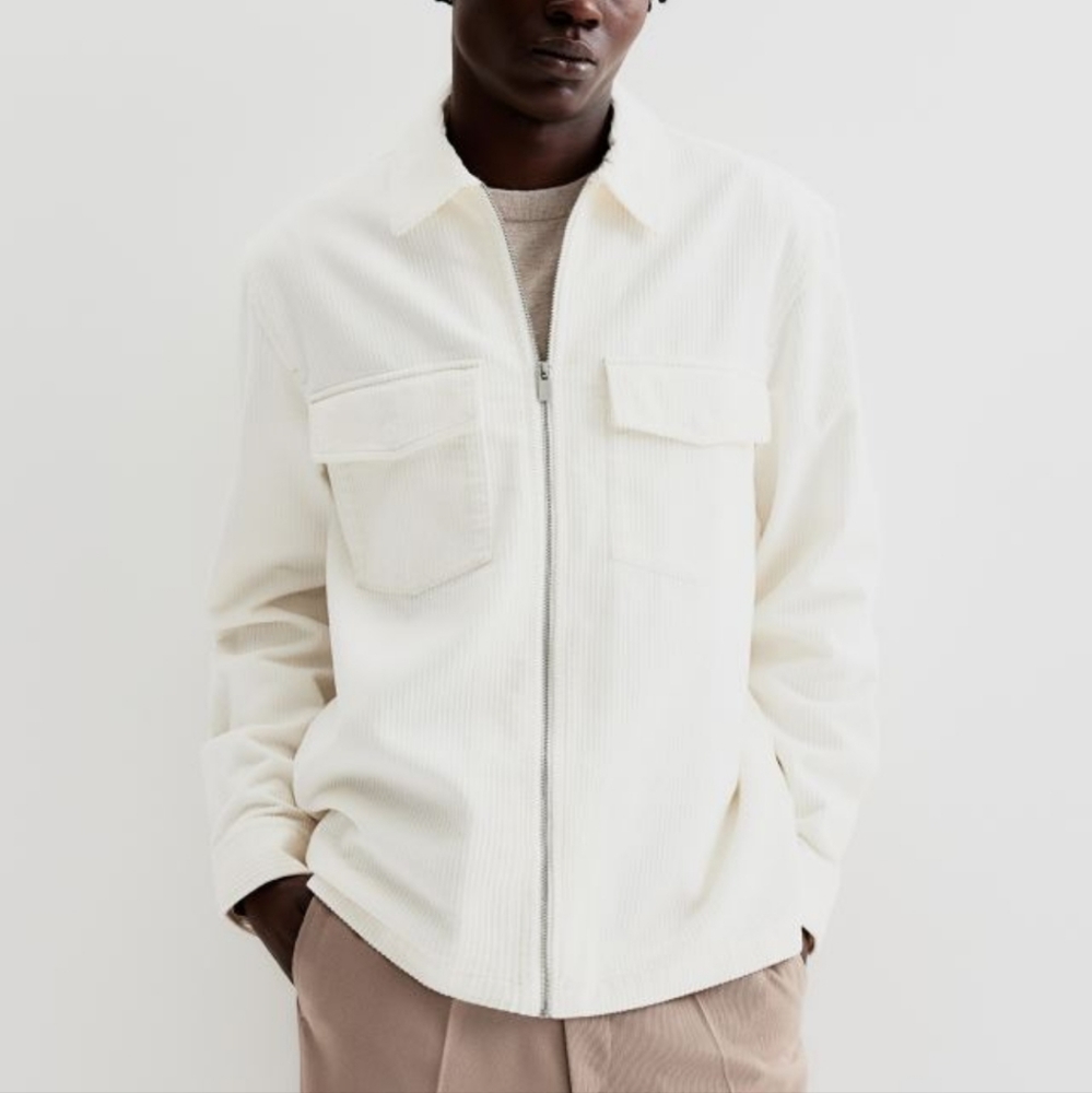 Beige Corduroy Unisex Jacket